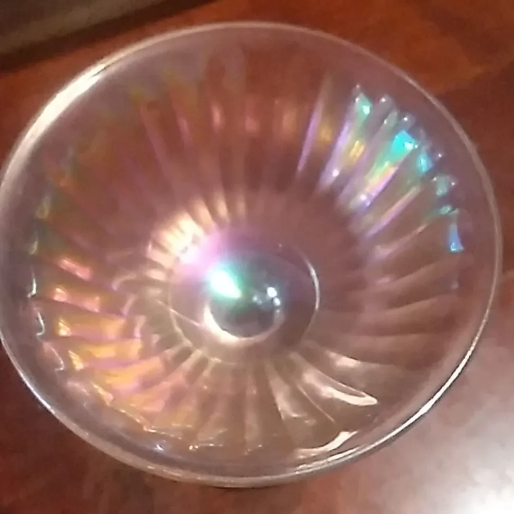Iridescent Carnival  Glass  Dish